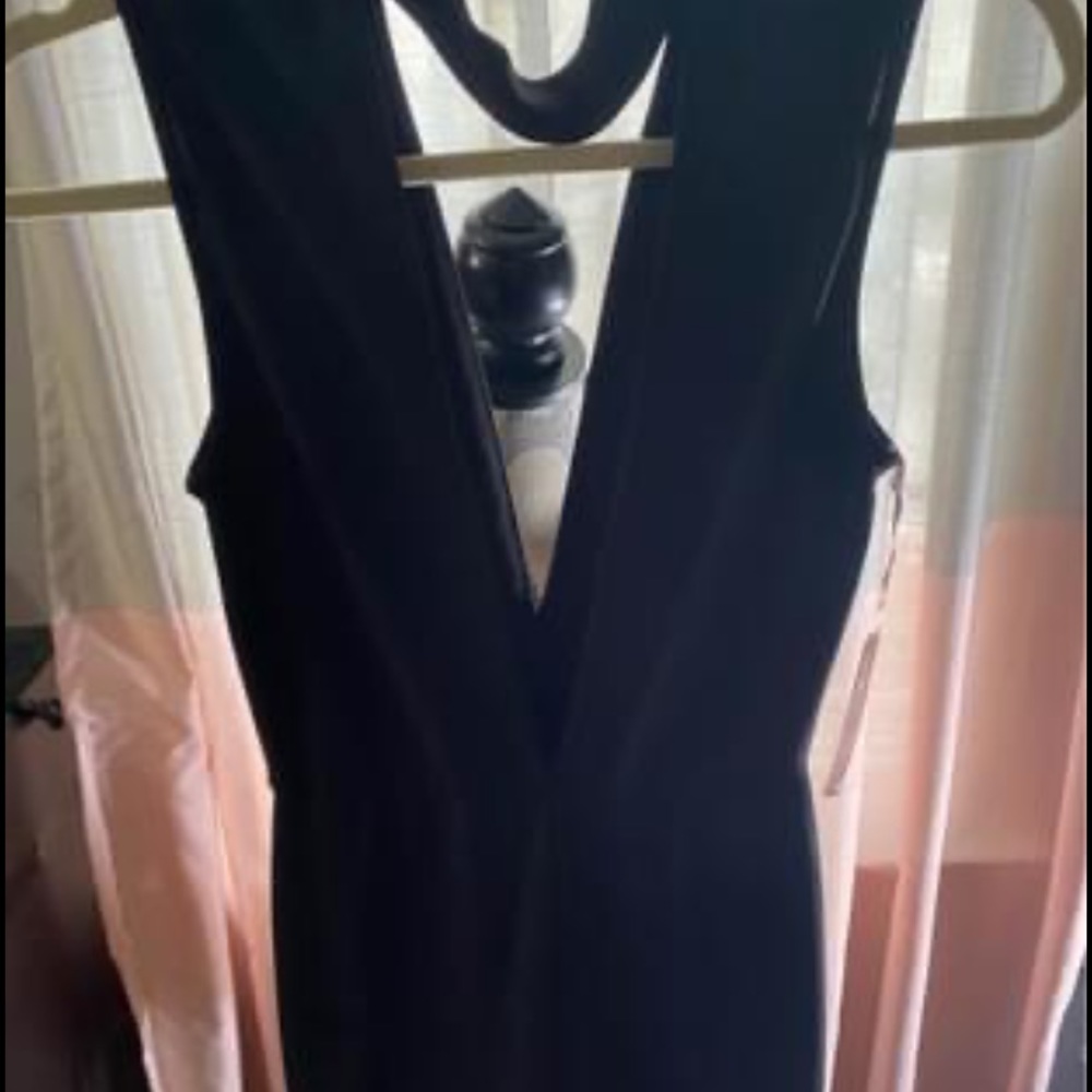 Deep v jumpsuit with choker